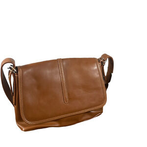 Liz Claiborne Women’s Brown Vegan Leather Messenger Shoulder Bag